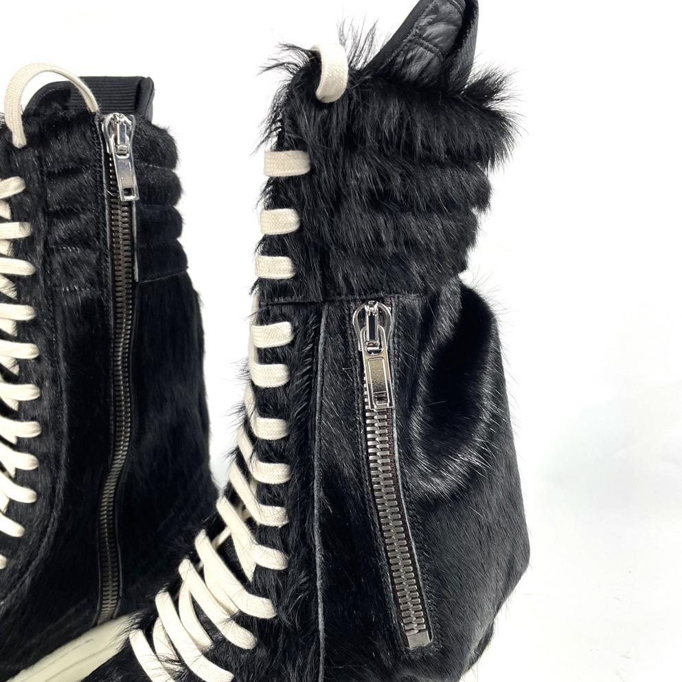 Rick Owens Black Pony Hair Cargobasket - DesignerGu