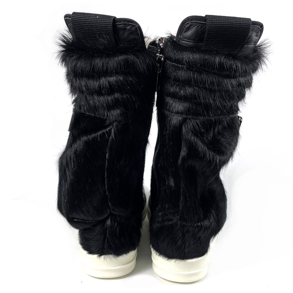 Rick Owens Black Pony Hair Cargobasket - DesignerGu