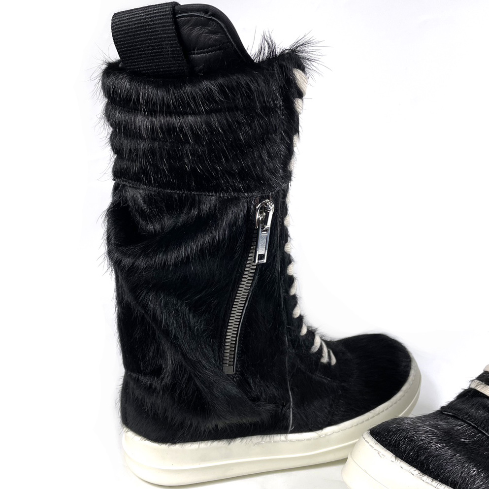 Rick Owens Black Pony Hair Cargobasket - DesignerGu