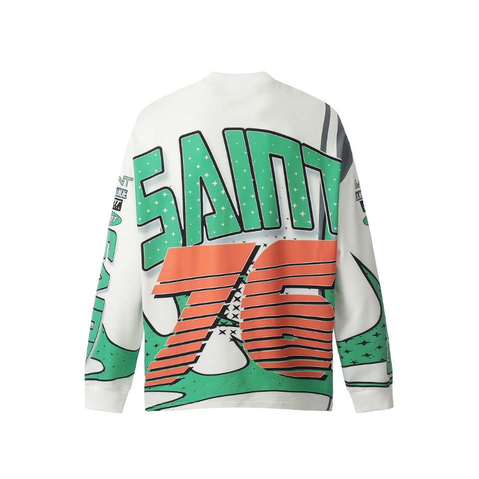 Saint Michael Printed Long Sleeve T-Shirt - DesignerGu