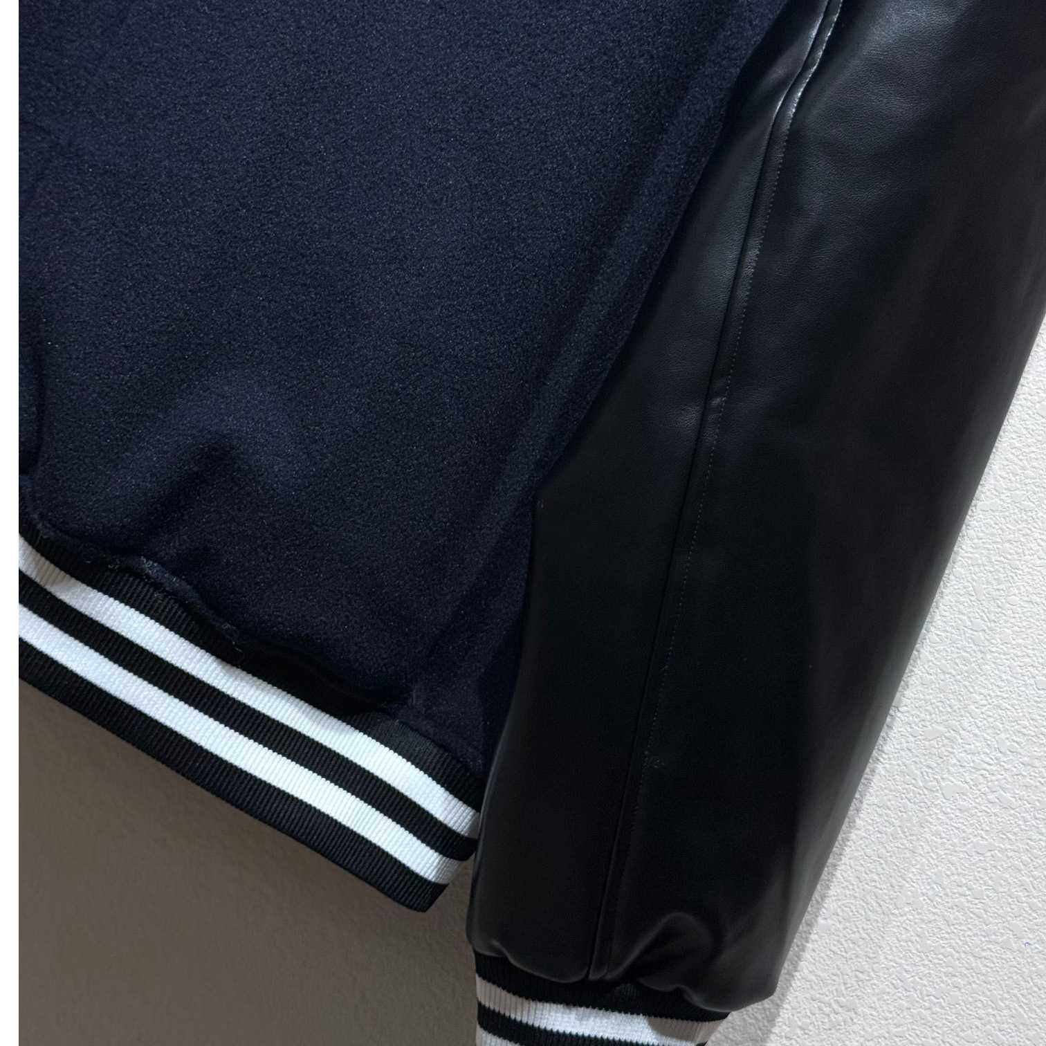 Gucci Wool And Leather Varsity Jacket - DesignerGu