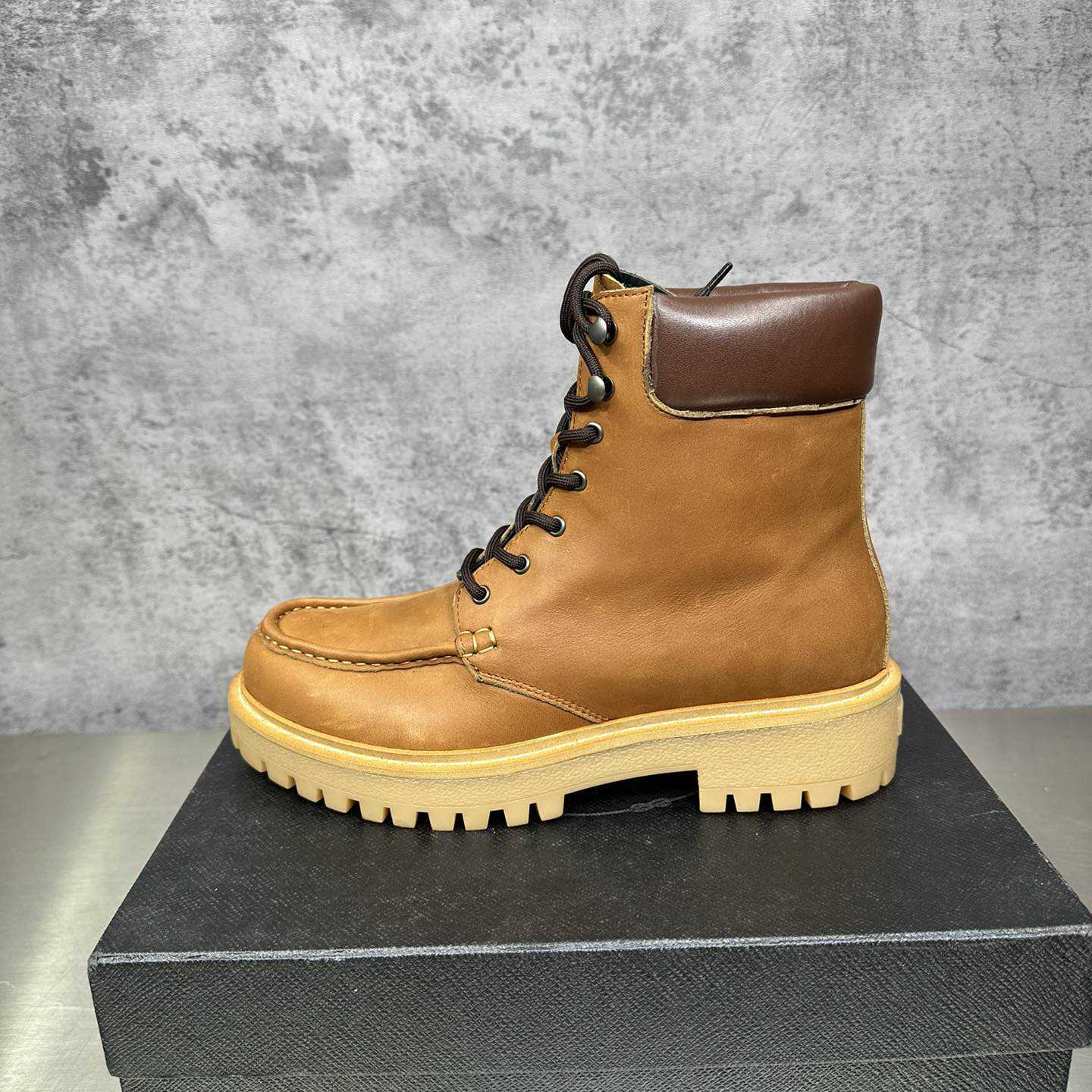 Prada Lug-sole Leather Boots - DesignerGu