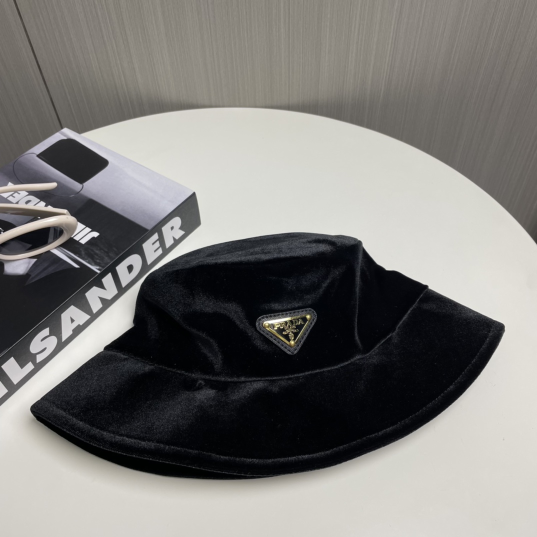 Prada Velvet Bucket Hat - DesignerGu