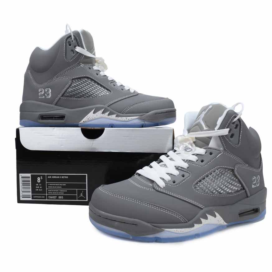 Air Jordan 5 Retro 'Wolf Grey' Sneakers     136027-005  - DesignerGu