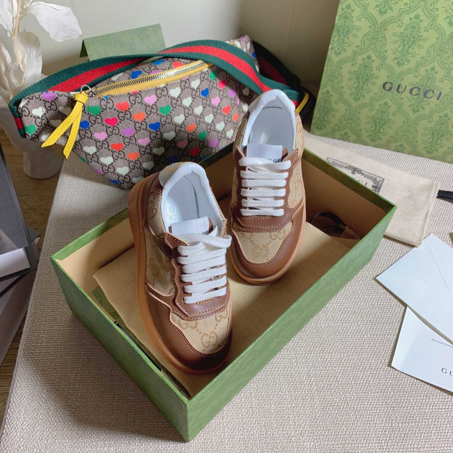 Gucci Toddler Leather Platform Sneaker - DesignerGu