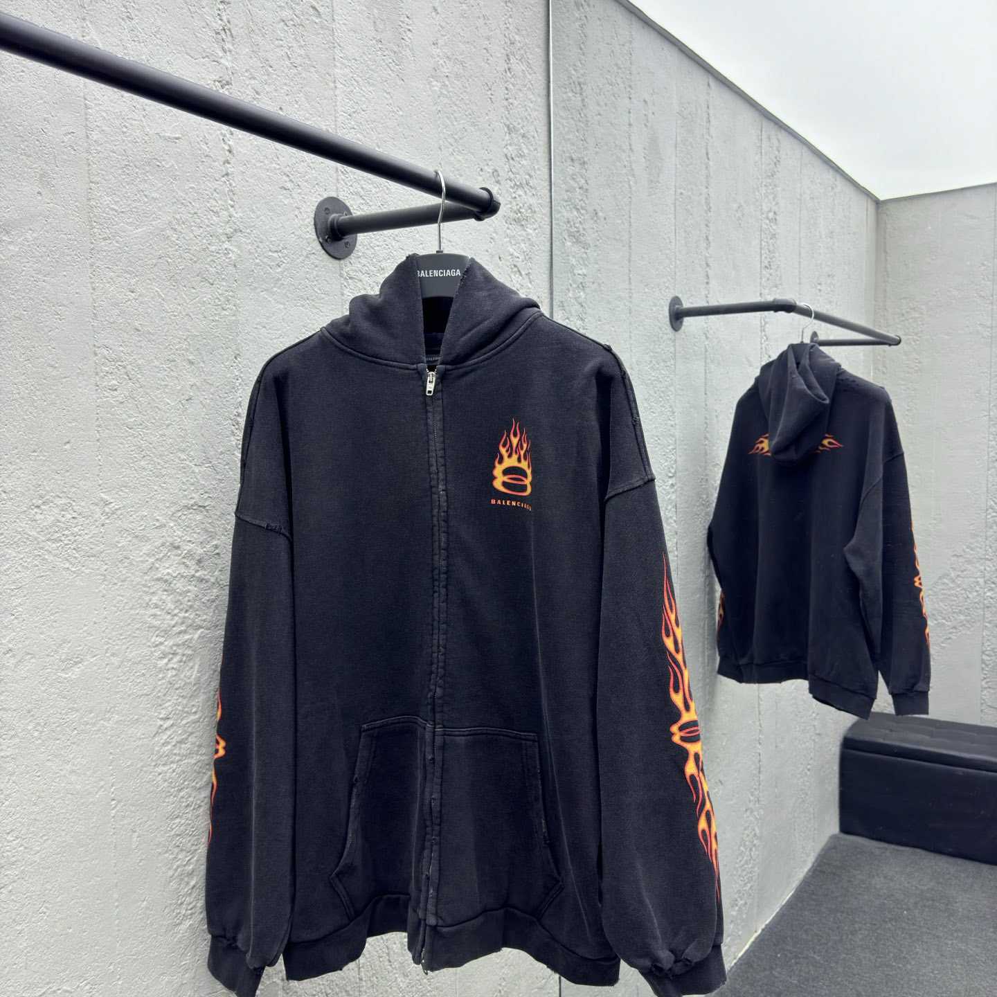 Balenciaga Burning Unity Zip-Up Hoodie Medium Fit  - DesignerGu