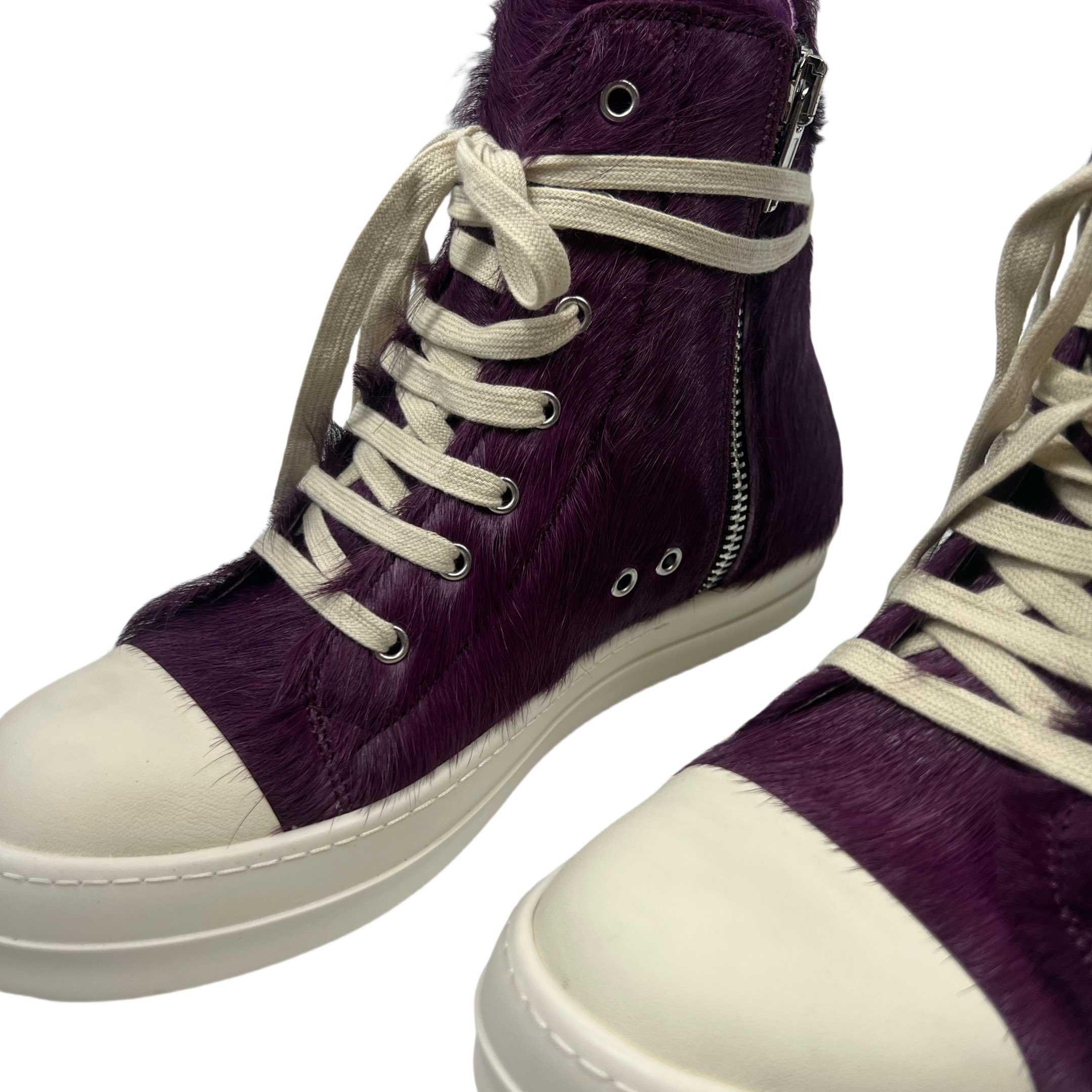 Rick Owens Purple Fur Sneakers - DesignerGu