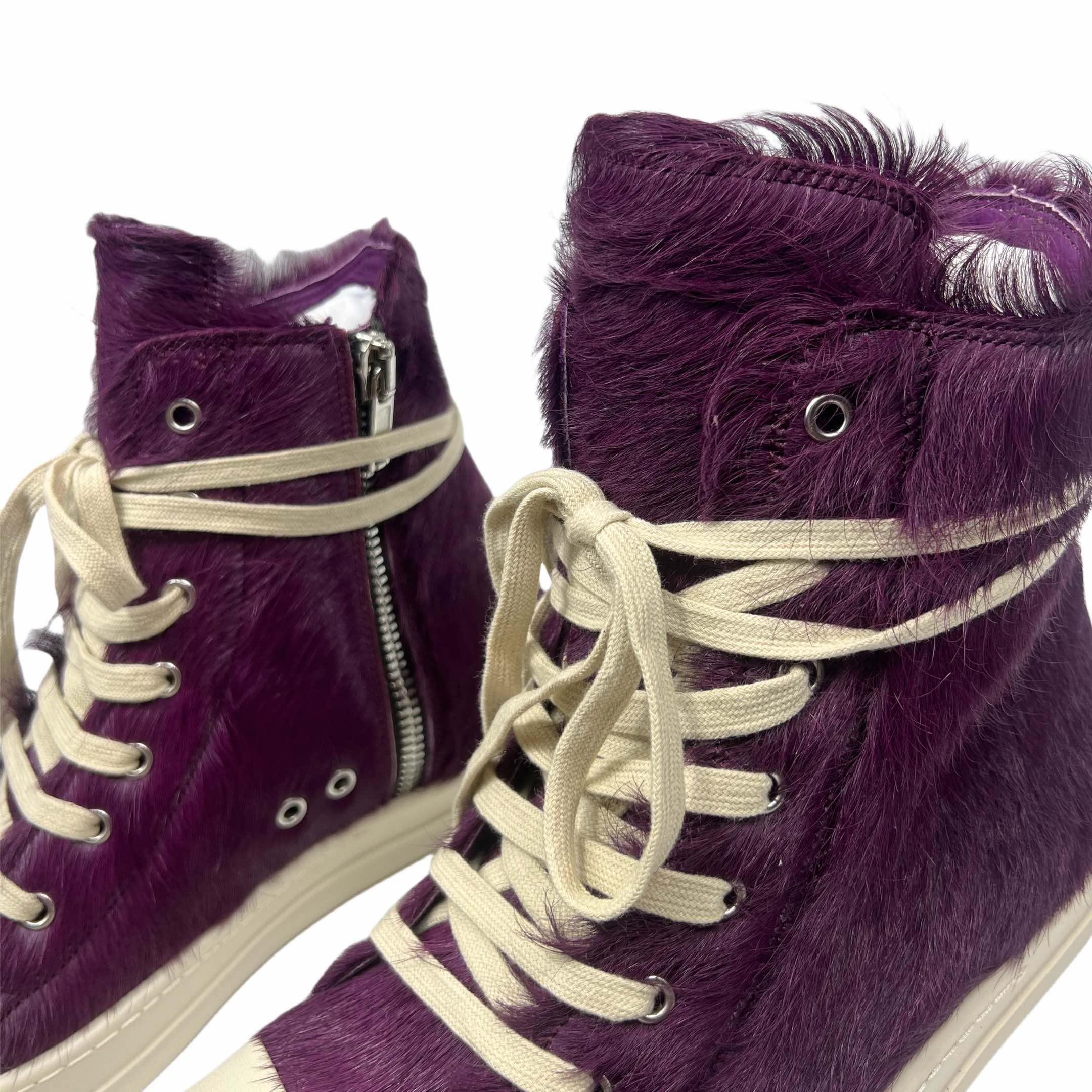 Rick Owens Purple Fur Sneakers - DesignerGu