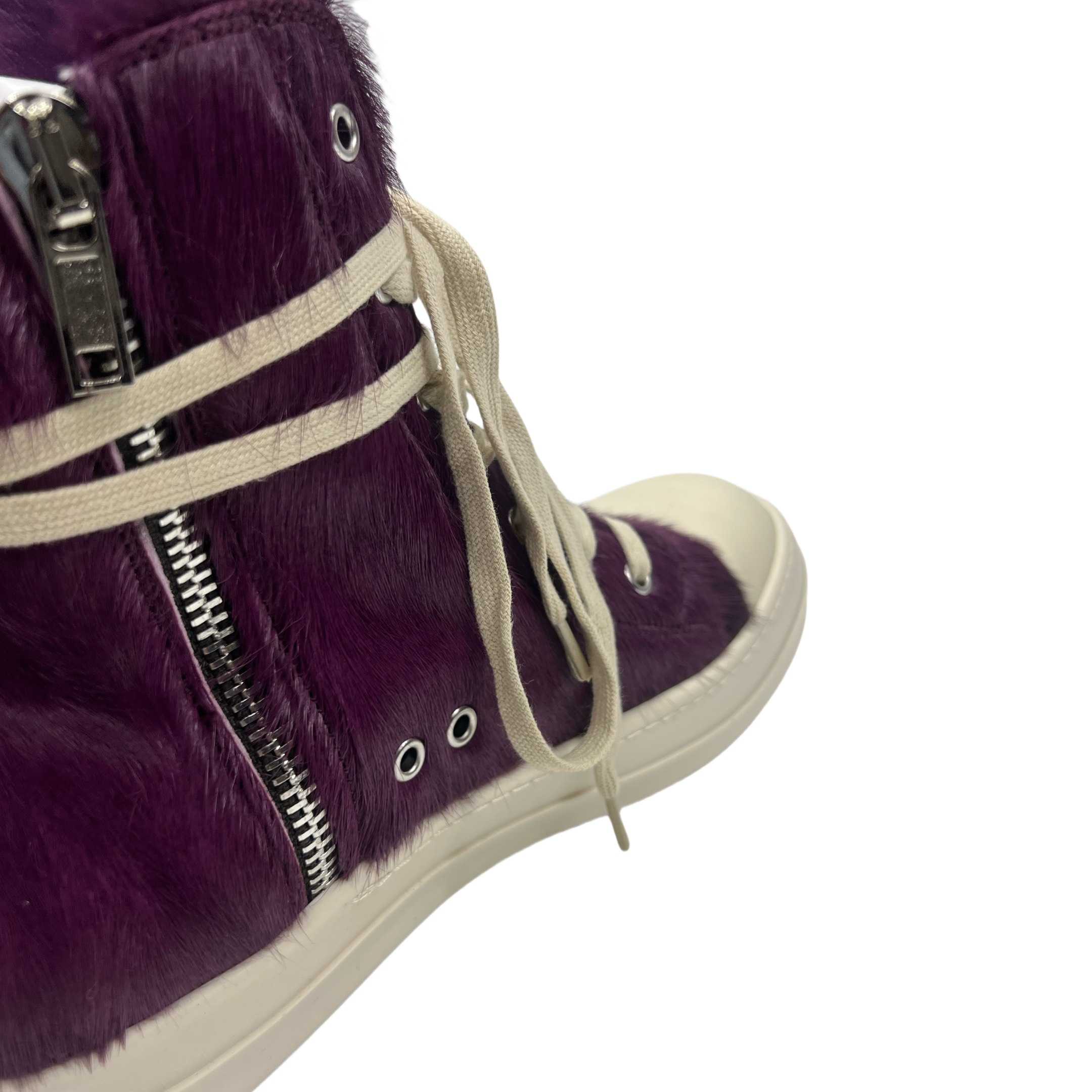 Rick Owens Purple Fur Sneakers - DesignerGu