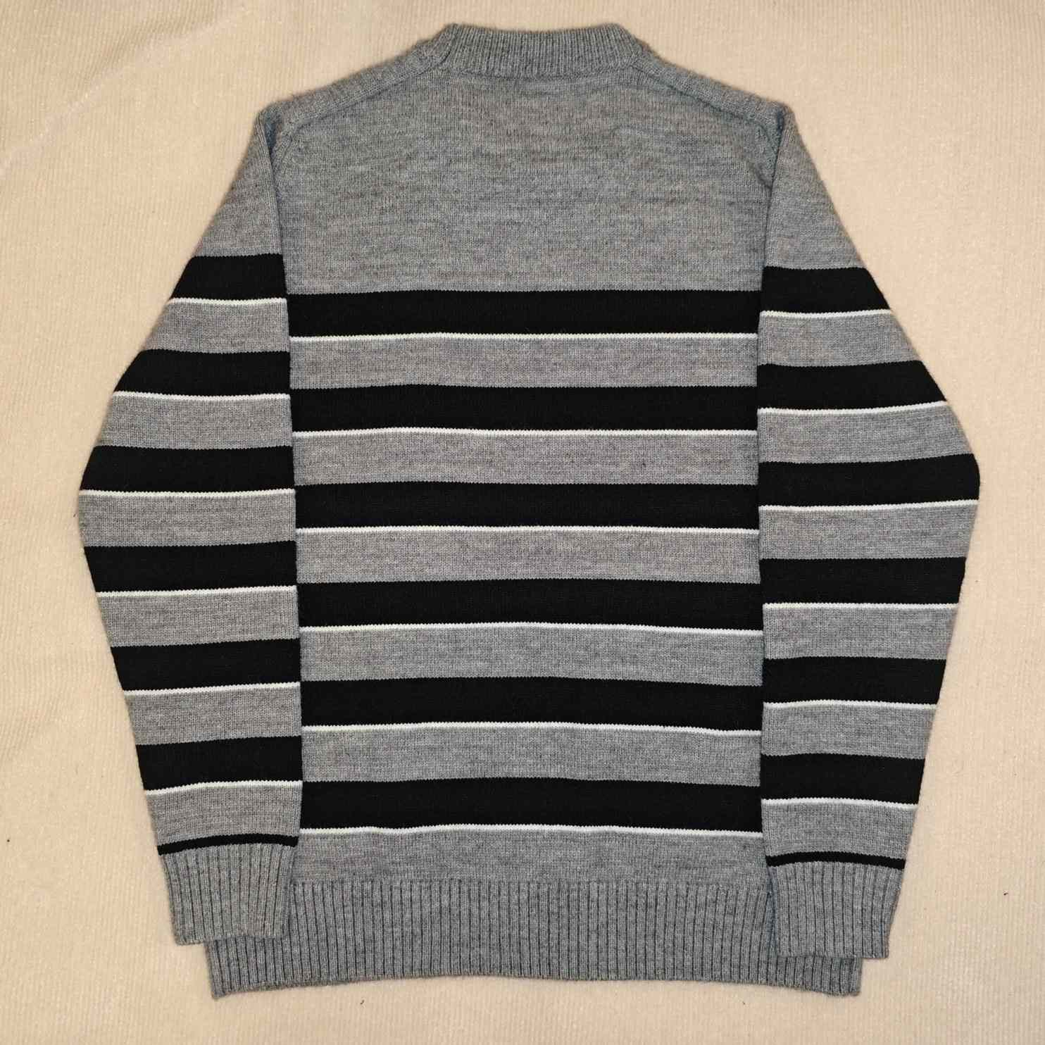 Celine Striped Triomphe Crew Neck Sweater In Wool - DesignerGu