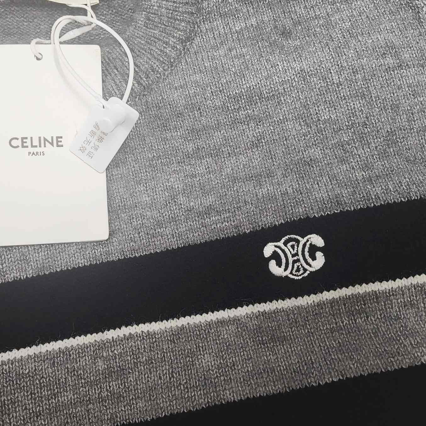 Celine Striped Triomphe Crew Neck Sweater In Wool - DesignerGu