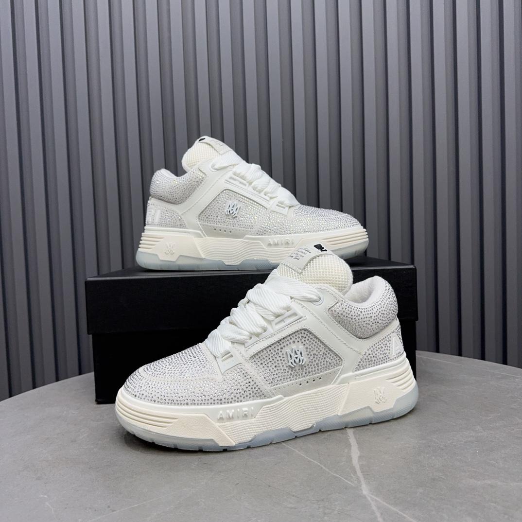 Amiri Crystal MA-1 Leather Sneakers - DesignerGu