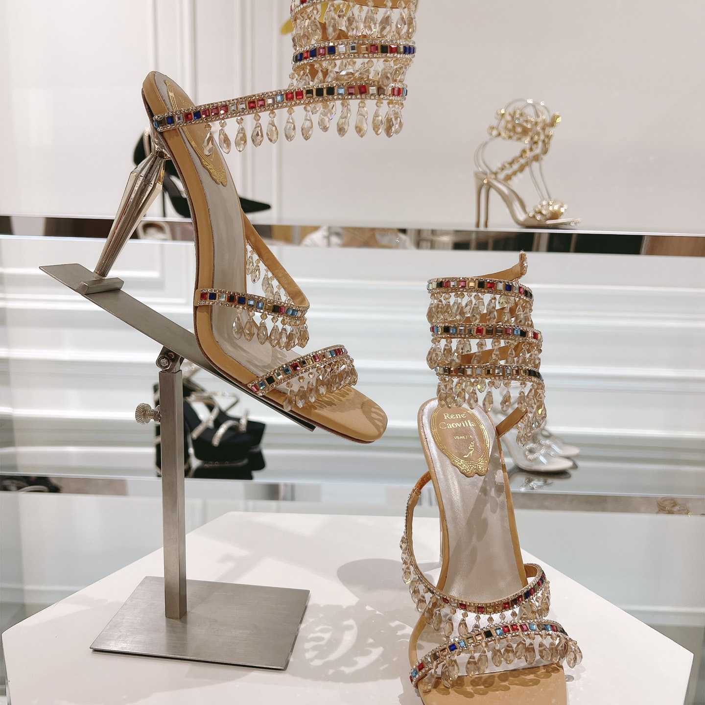 Rene Caovilla Natural Chandelier Sandals - DesignerGu