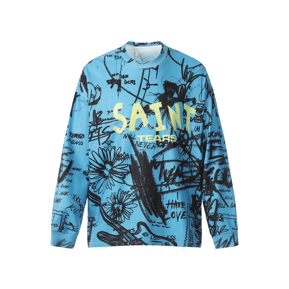 Saint Michael Printed Long Sleeve T-Shirt - DesignerGu