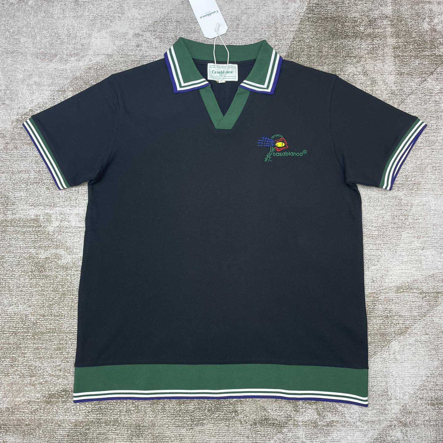 Casablanca Croquis De Tennis Piqué Polo Shirt   c885 - DesignerGu