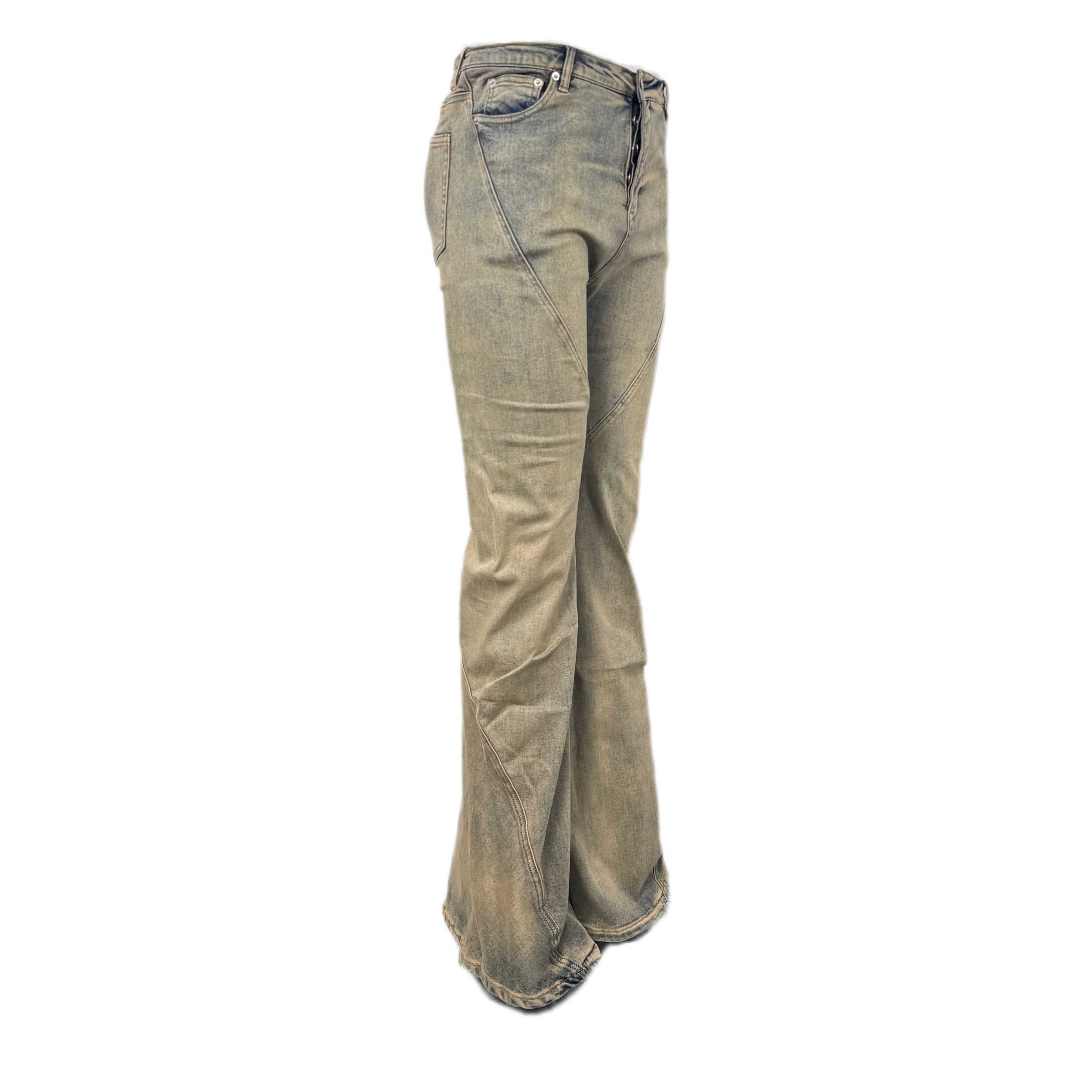 Rick Owens DRKSHDW Gray Porterville Bias Bootcut Jeans - DesignerGu