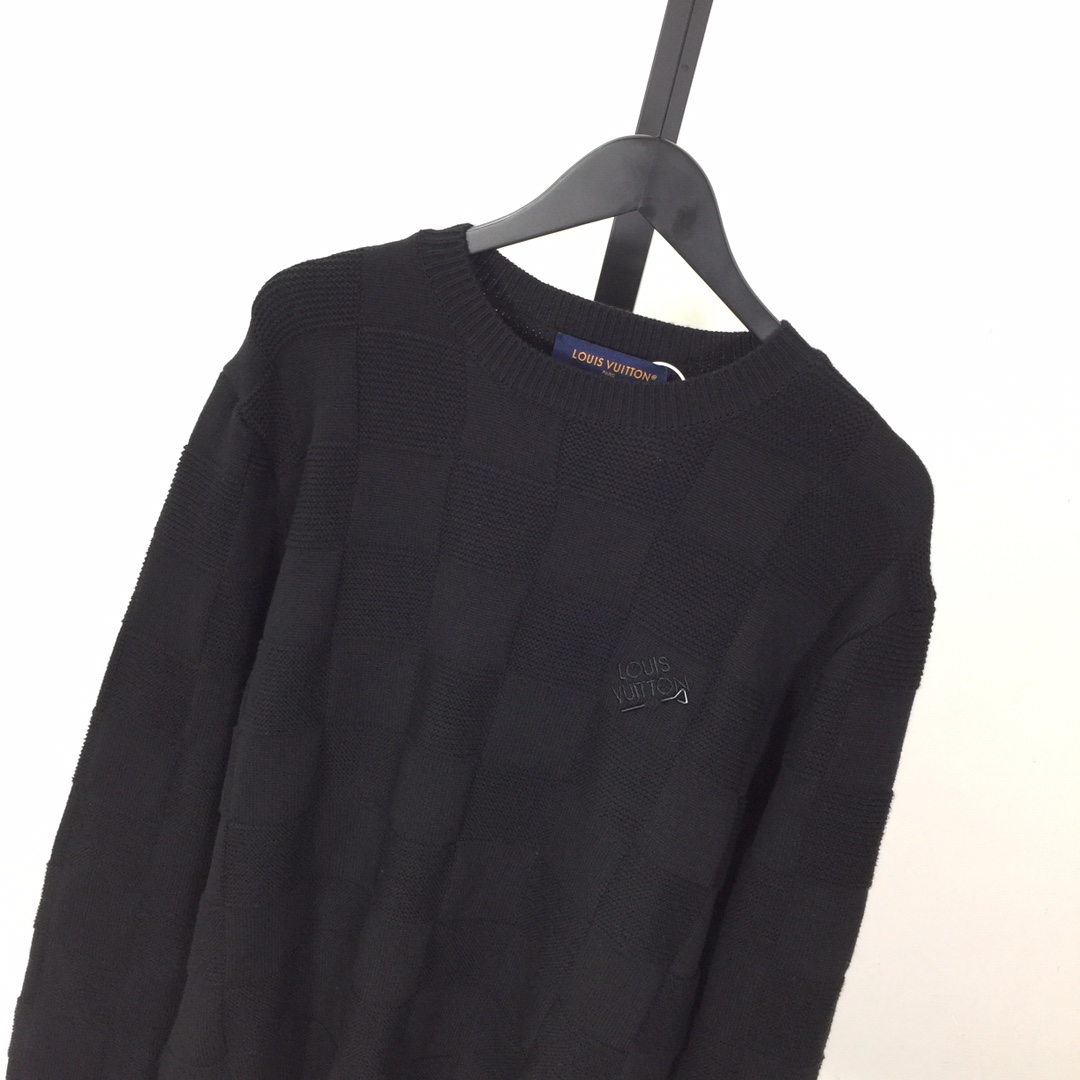 Louis Vuitton Damier Stitch Crewneck   1AA4MC - DesignerGu