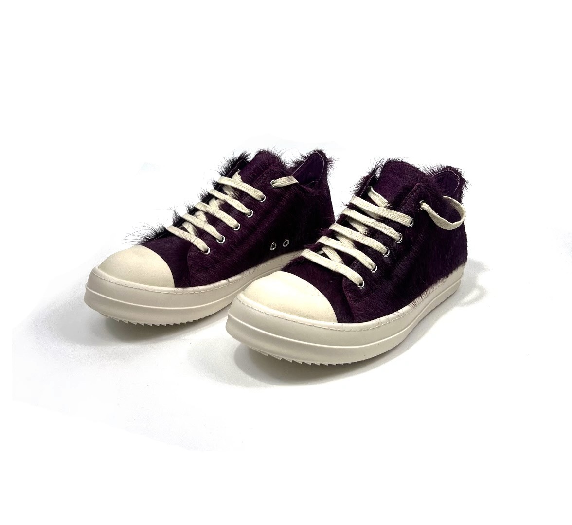 Rick Owens Luxor Low 'Amethyst Pony' Sneakers - DesignerGu