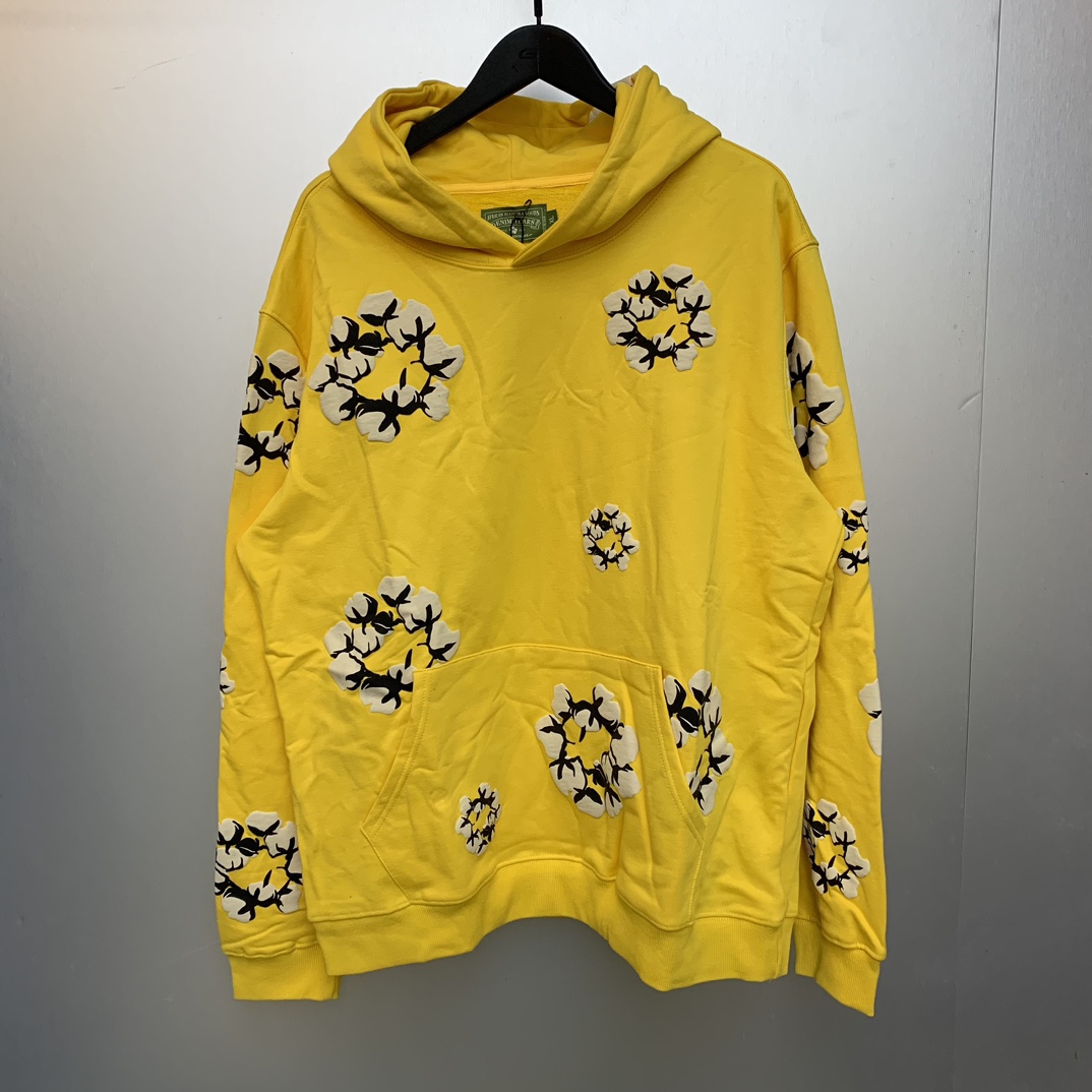 Denim Tears Cactus Tears Wreath Hoodie Yellow - DesignerGu