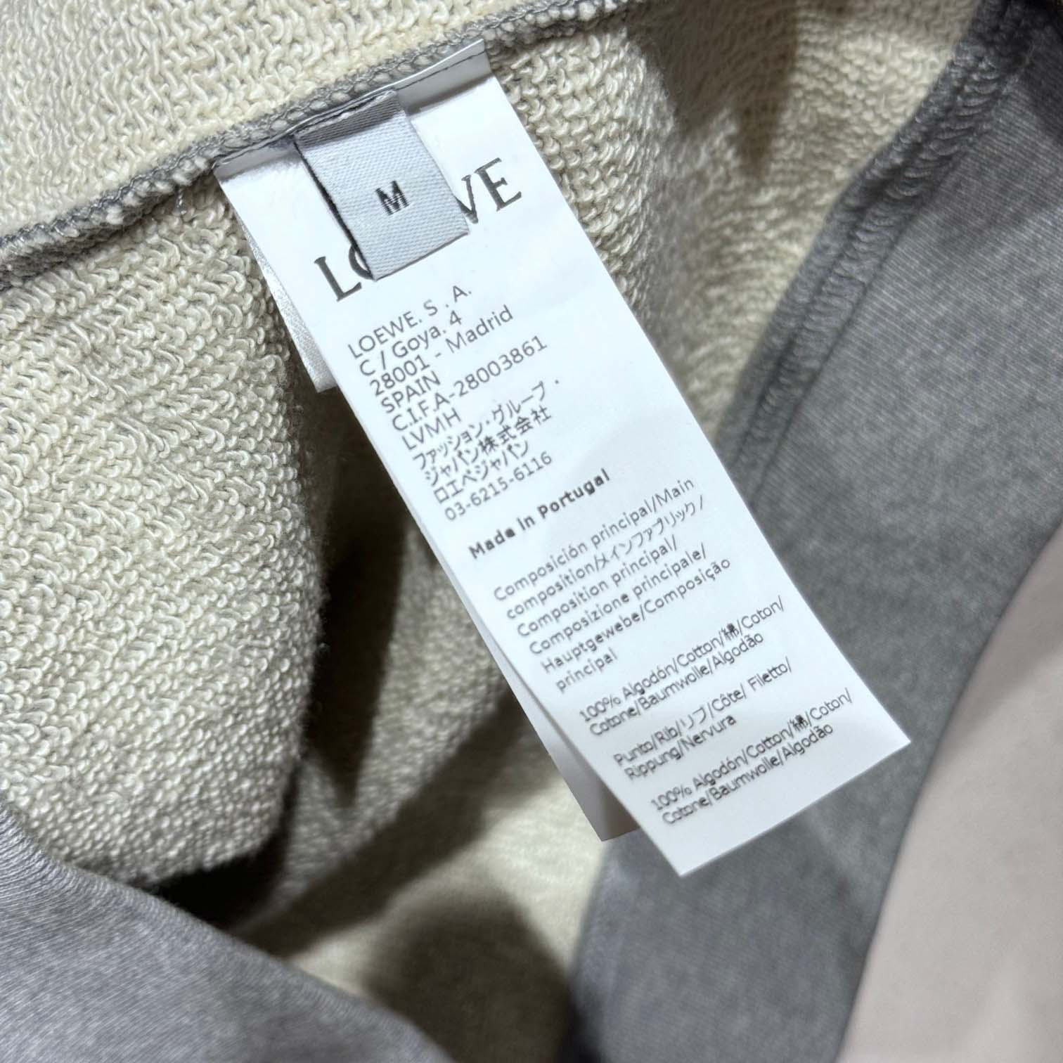 Loewe Relaxed fit Hoodie In Cotton Grey - DesignerGu