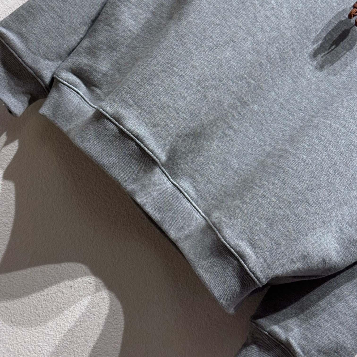 Loewe Relaxed fit Hoodie In Cotton Grey - DesignerGu