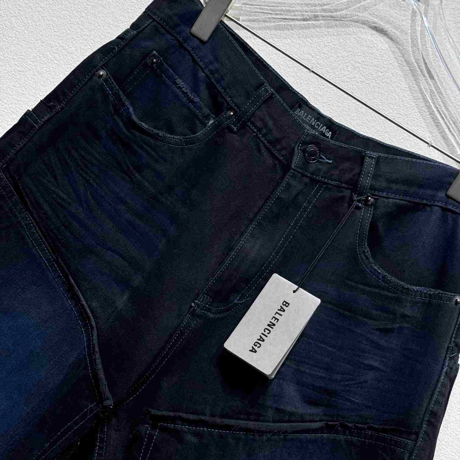 Balenciaga Double Knee Pants In Dark Blue  - DesignerGu