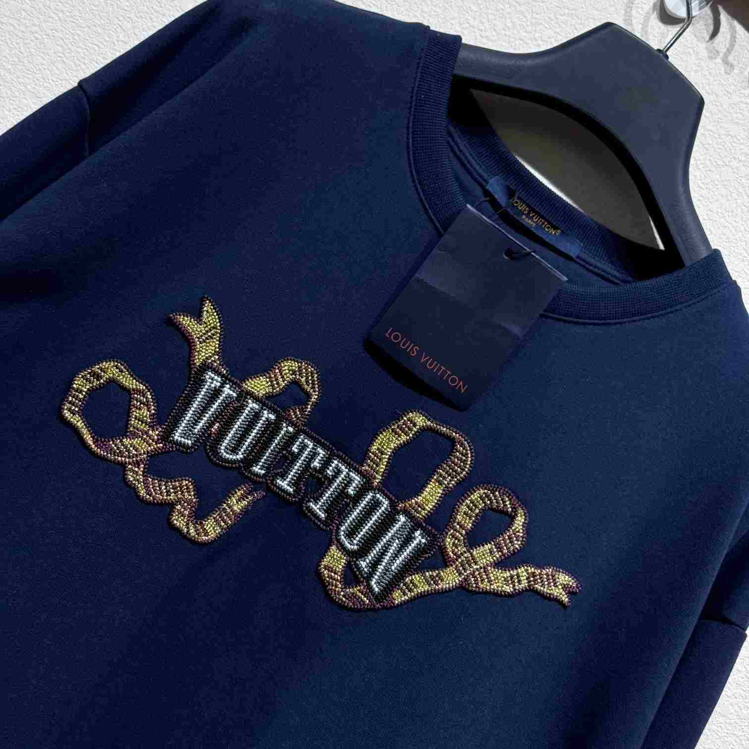 Louis Vuitton Embroidered Cotton Crewneck   1AGJXV - DesignerGu