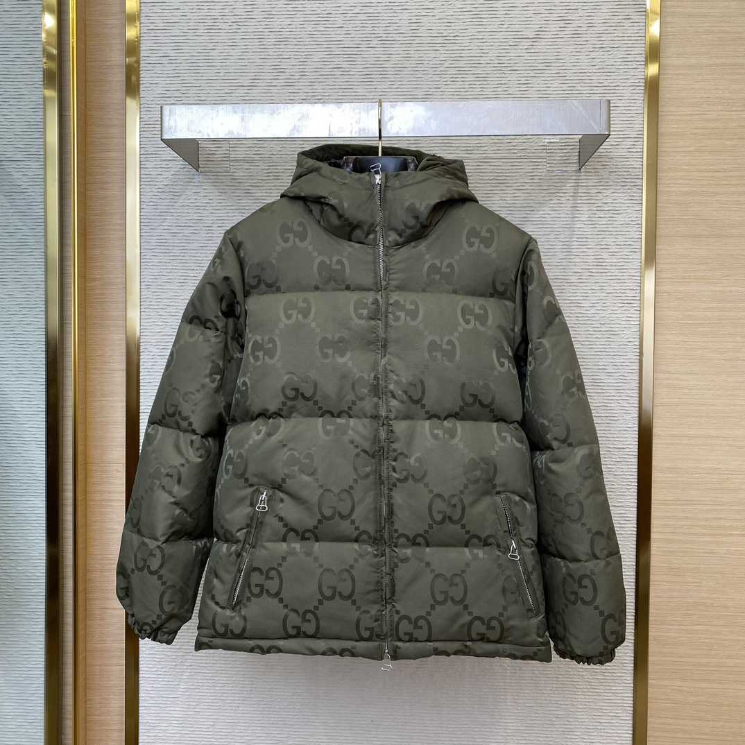 Gucci Jumbo Gg Canvas Down Jacket - DesignerGu