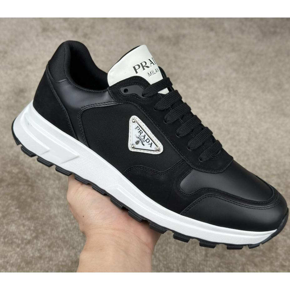 Prada Leather And Re-Nylon Sneakers - DesignerGu