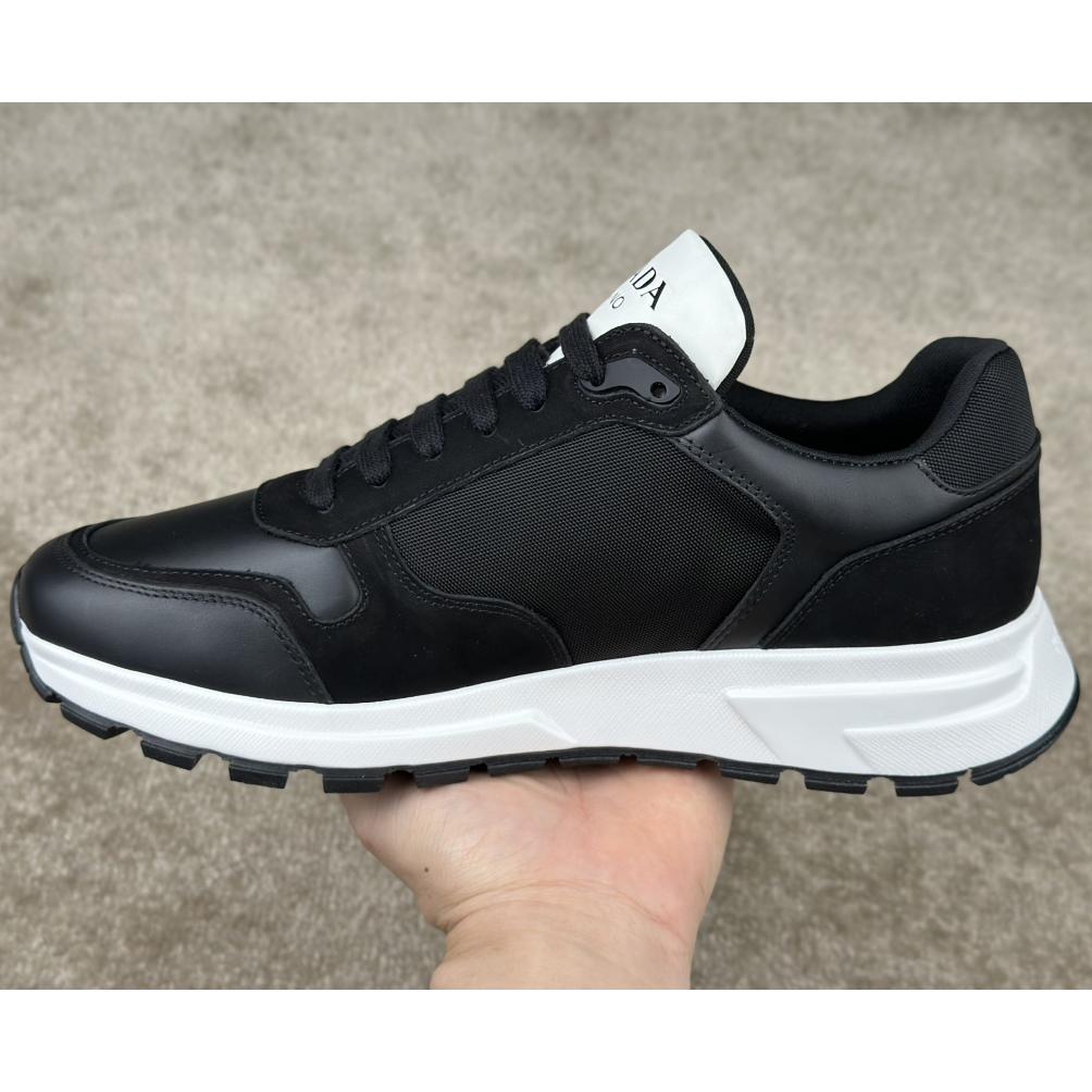 Prada Leather And Re-Nylon Sneakers - DesignerGu