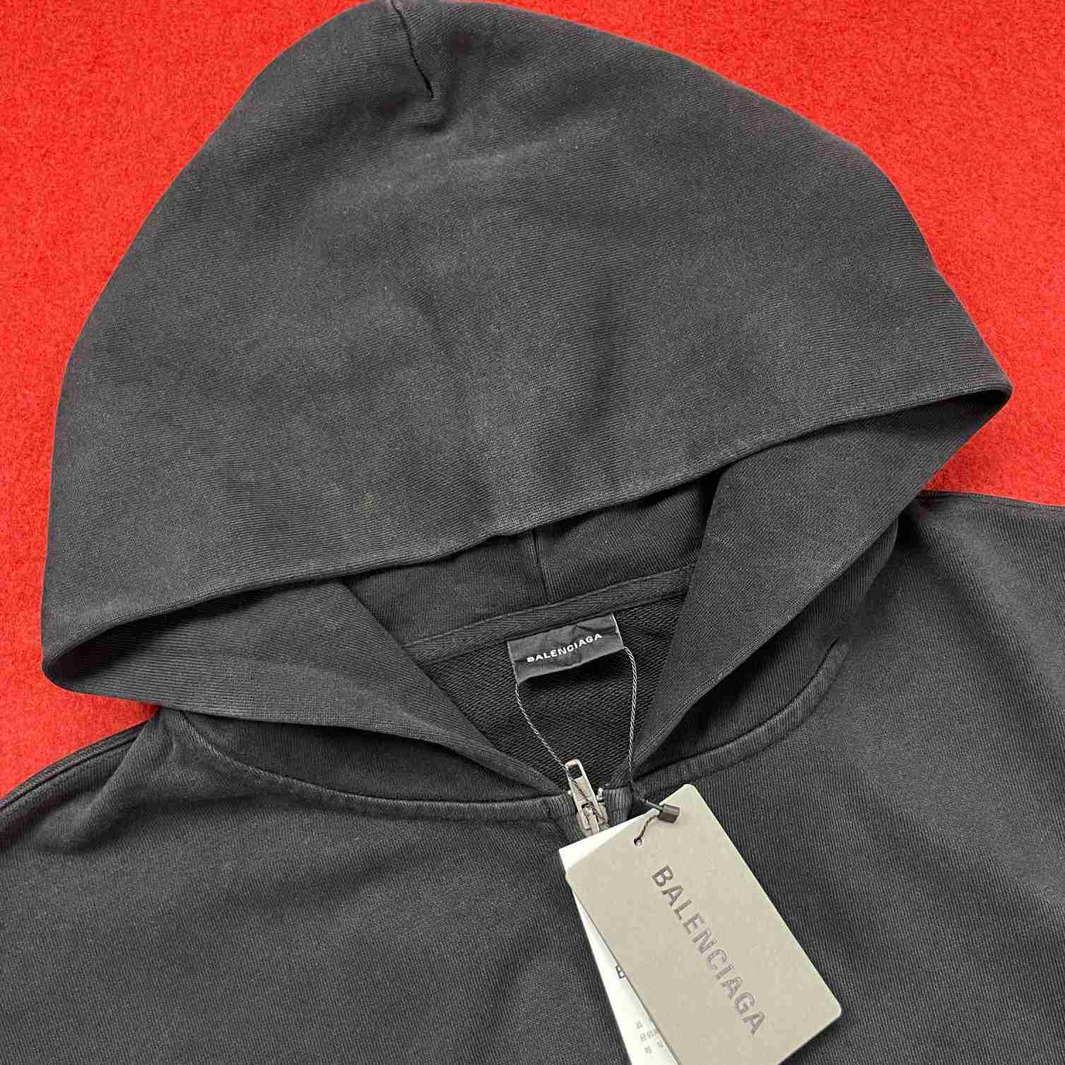 Balenciaga Under Armour® Zip-Up Hoodie Regular Fit In Black - DesignerGu