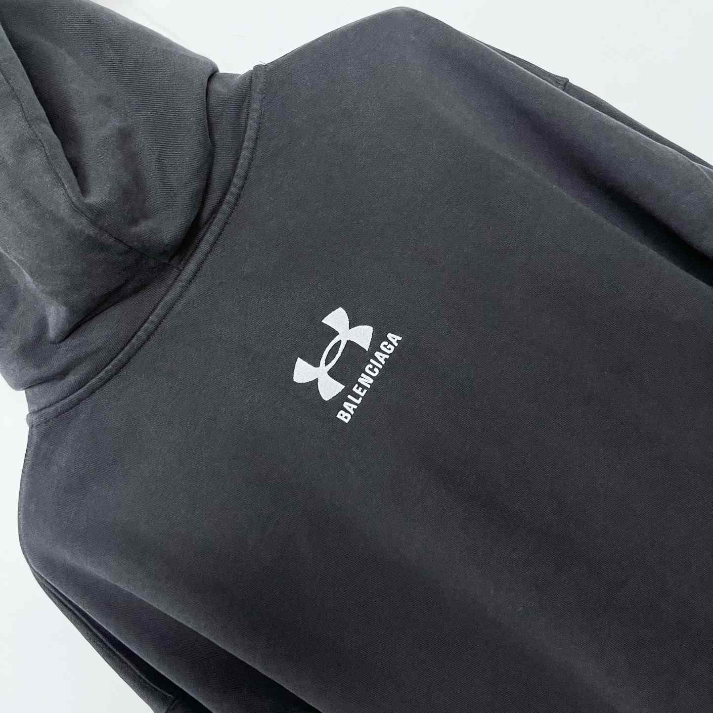 Balenciaga Under Armour® Zip-Up Hoodie Regular Fit In Black - DesignerGu