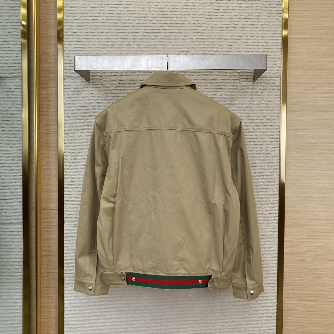 Gucci Cotton Twill Jacket With Web - DesignerGu