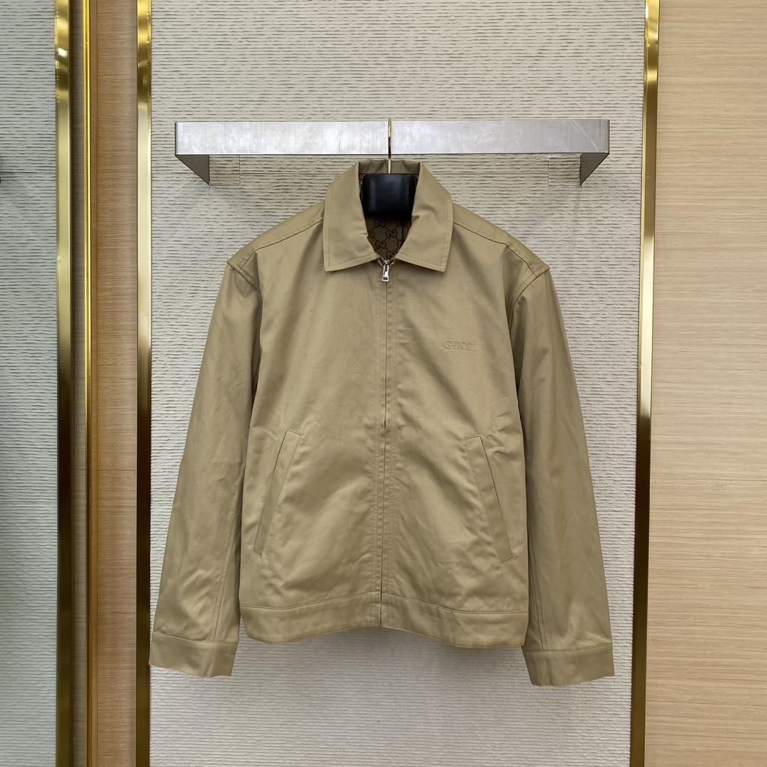 Gucci Cotton Twill Jacket With Web - DesignerGu