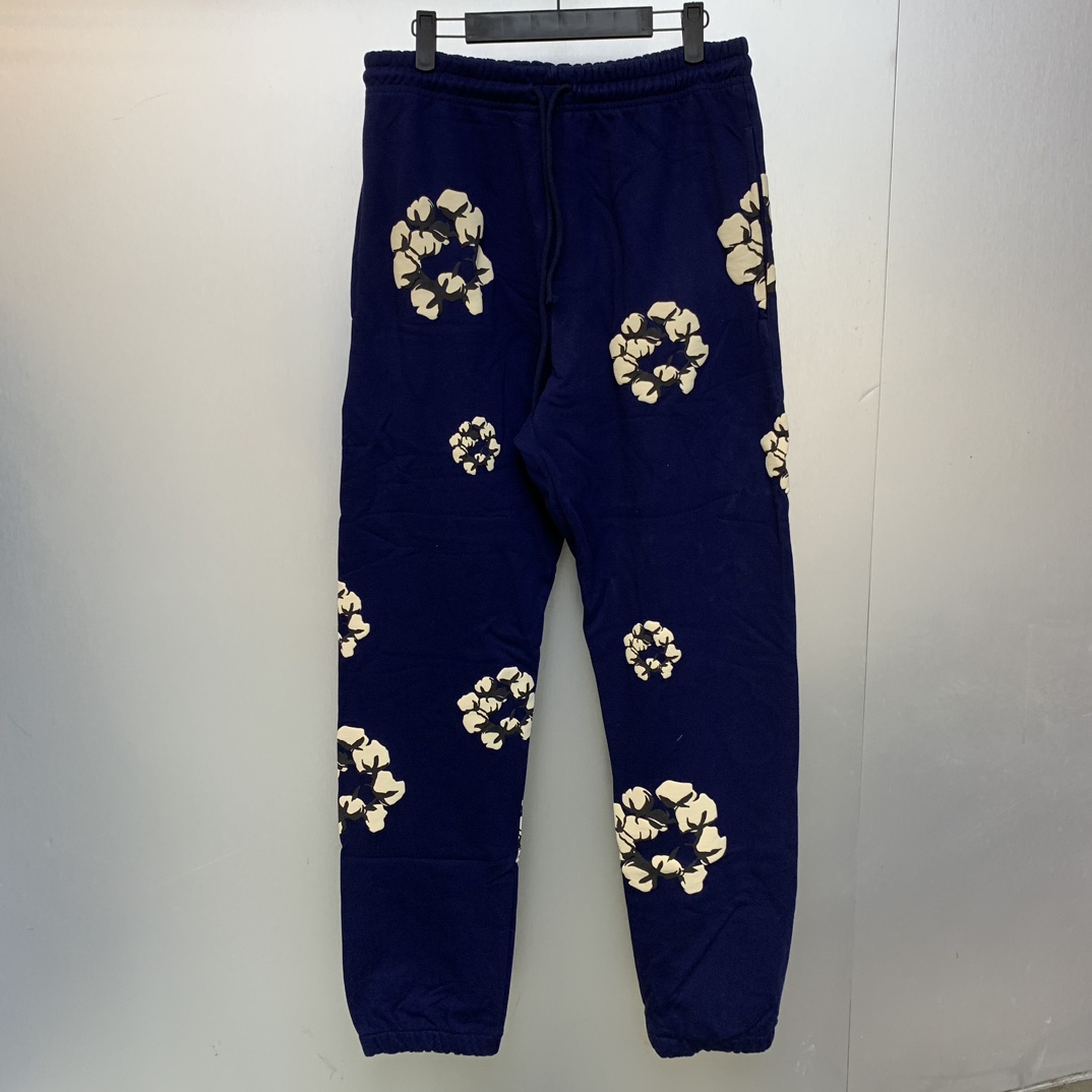 Denim Tears Cactus Tears Wreath Sweatpants Navy - DesignerGu