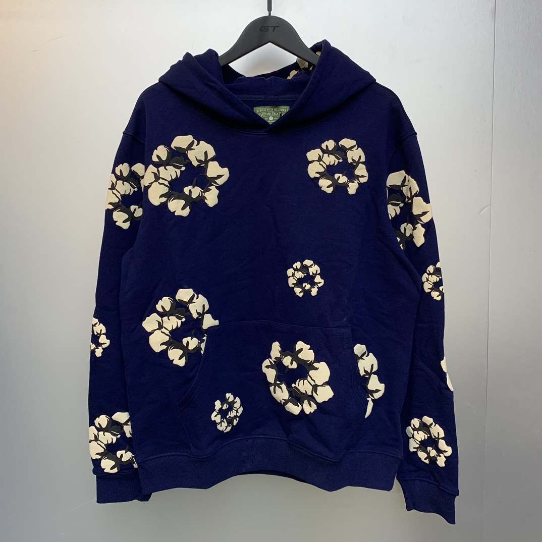 Denim Tears Cactus Tears Wreath Hoodie Navy - DesignerGu