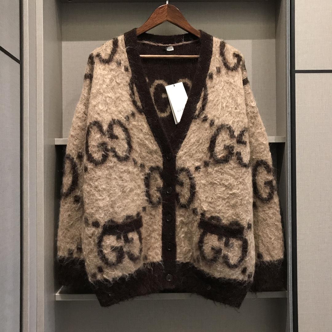 Gucci GG Wool Jacquard Cardigan  - DesignerGu