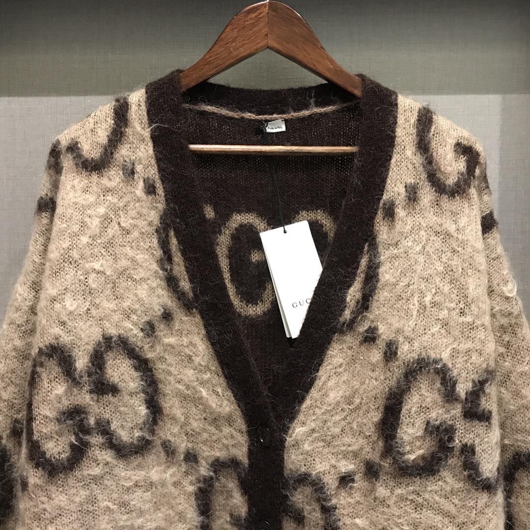 Gucci GG Wool Jacquard Cardigan  - DesignerGu