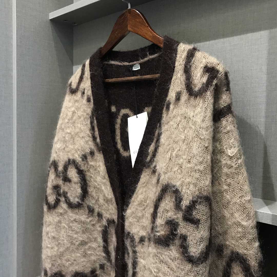 Gucci GG Wool Jacquard Cardigan  - DesignerGu