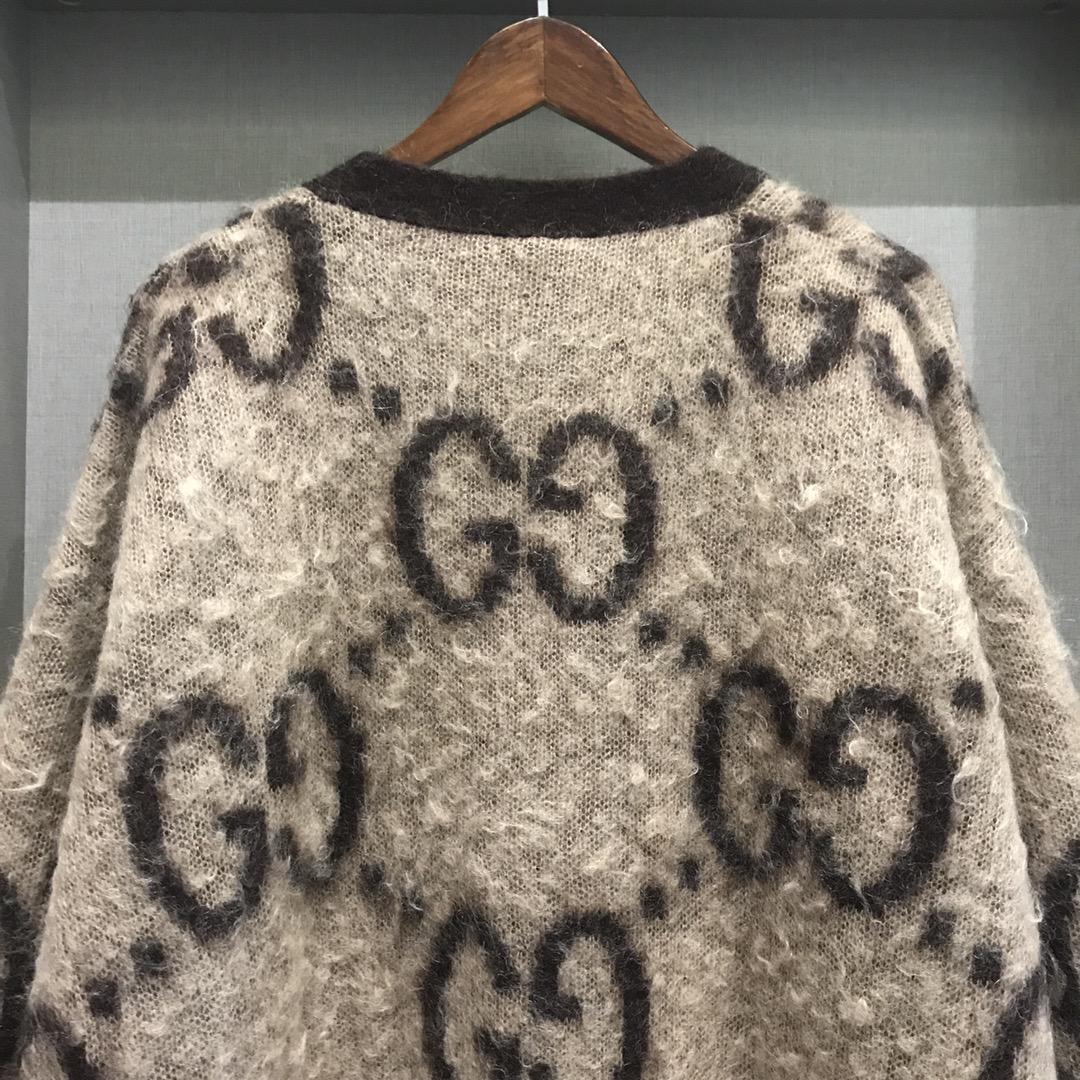 Gucci GG Wool Jacquard Cardigan  - DesignerGu