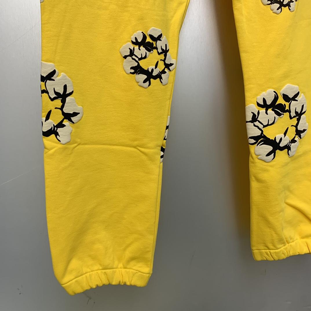 Denim Tears Cactus Tears Wreath Sweatpants Yellow - DesignerGu