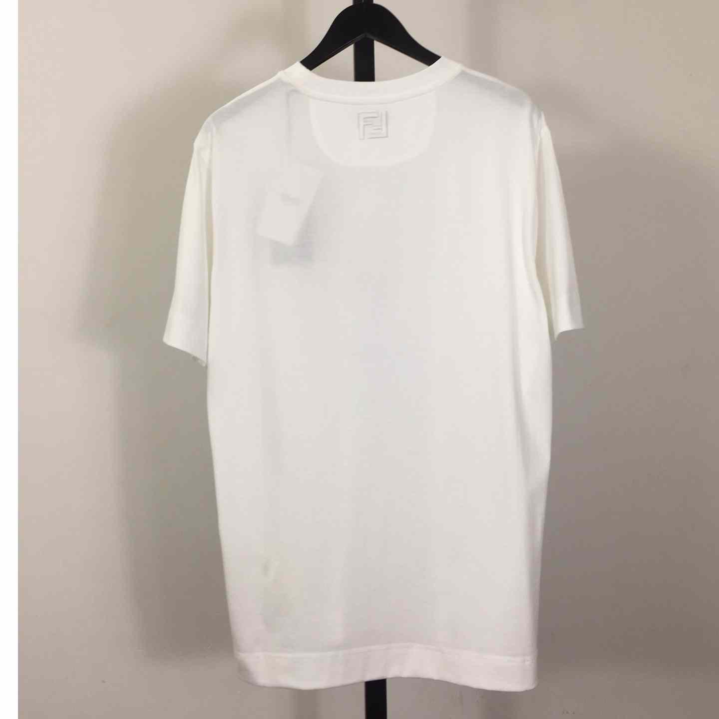 Fendi White Cotton Fendilicious T-shirt - DesignerGu