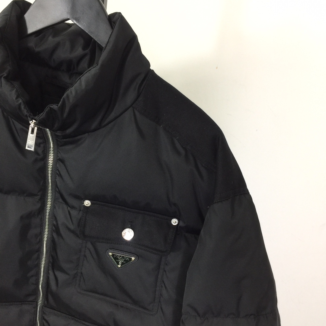 Prada Black Re-Nylon Down Jacket - DesignerGu