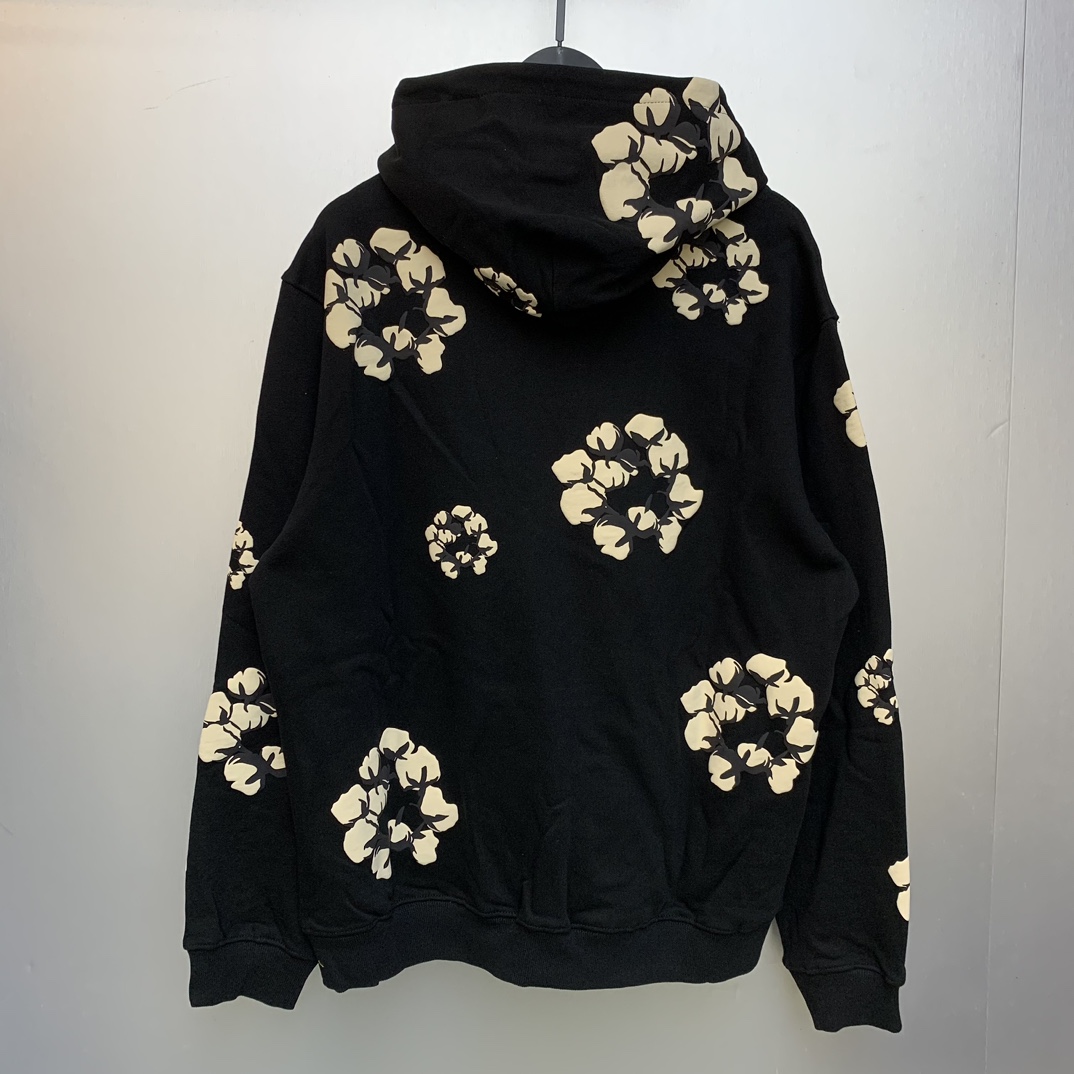 Denim Tears Cactus Tears Wreath Hoodie Black - DesignerGu