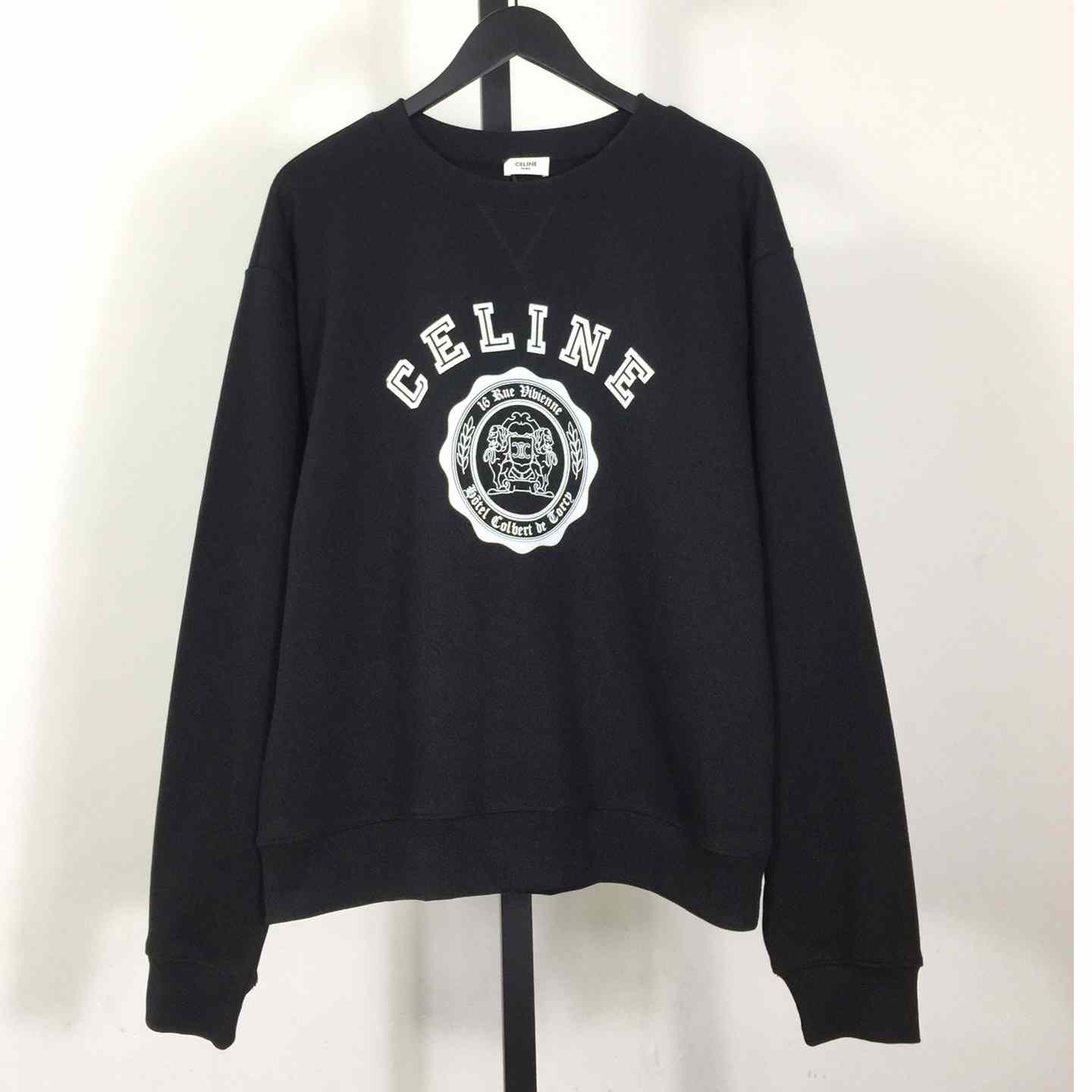 Celine Blason Loose Sweatshirt In Cotton Fleece - DesignerGu