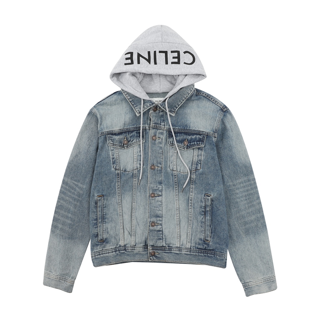 Celine Hooded Denim Jacket - DesignerGu