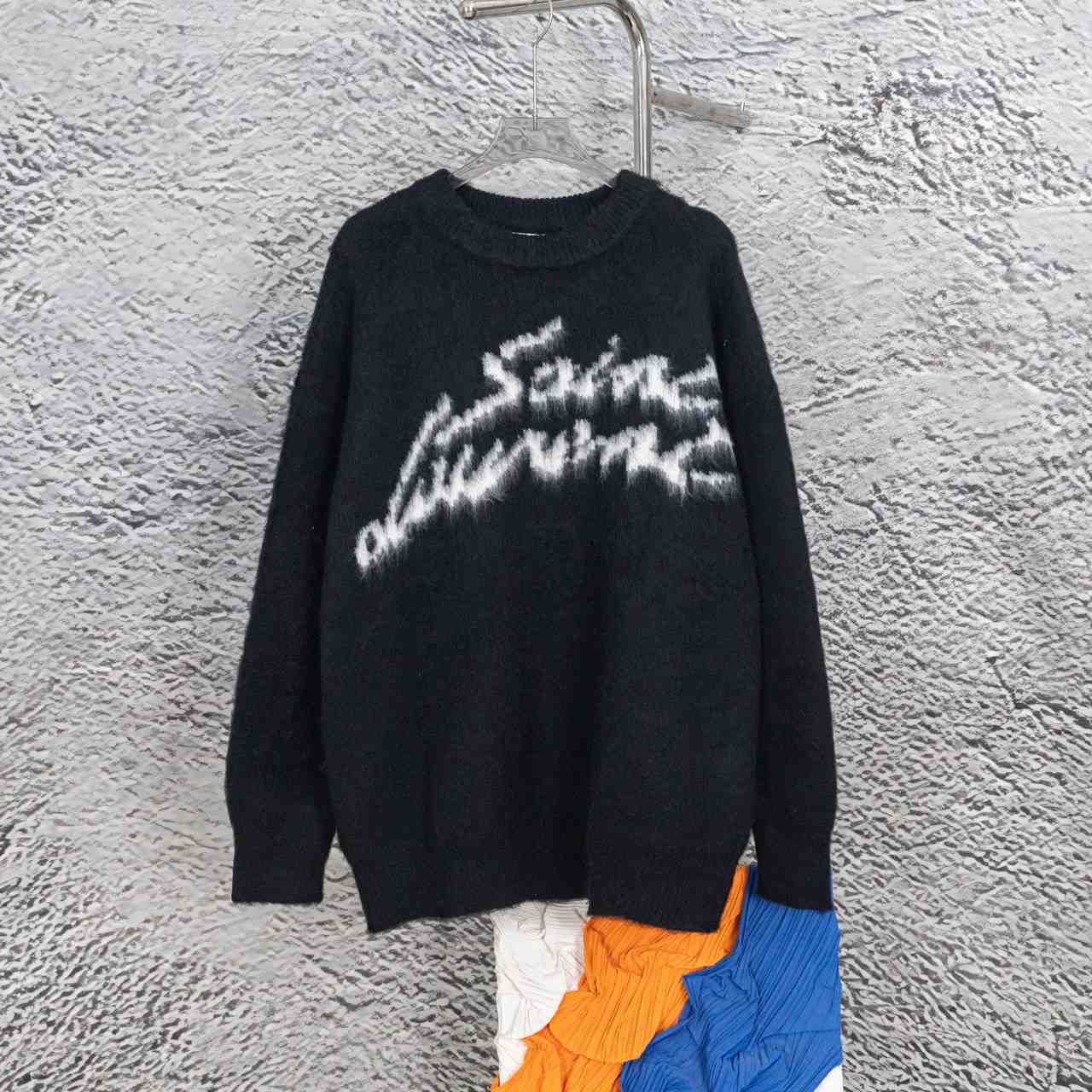 Saint Laurent Logo-Intarsia Mohair-Blend Sweater - DesignerGu