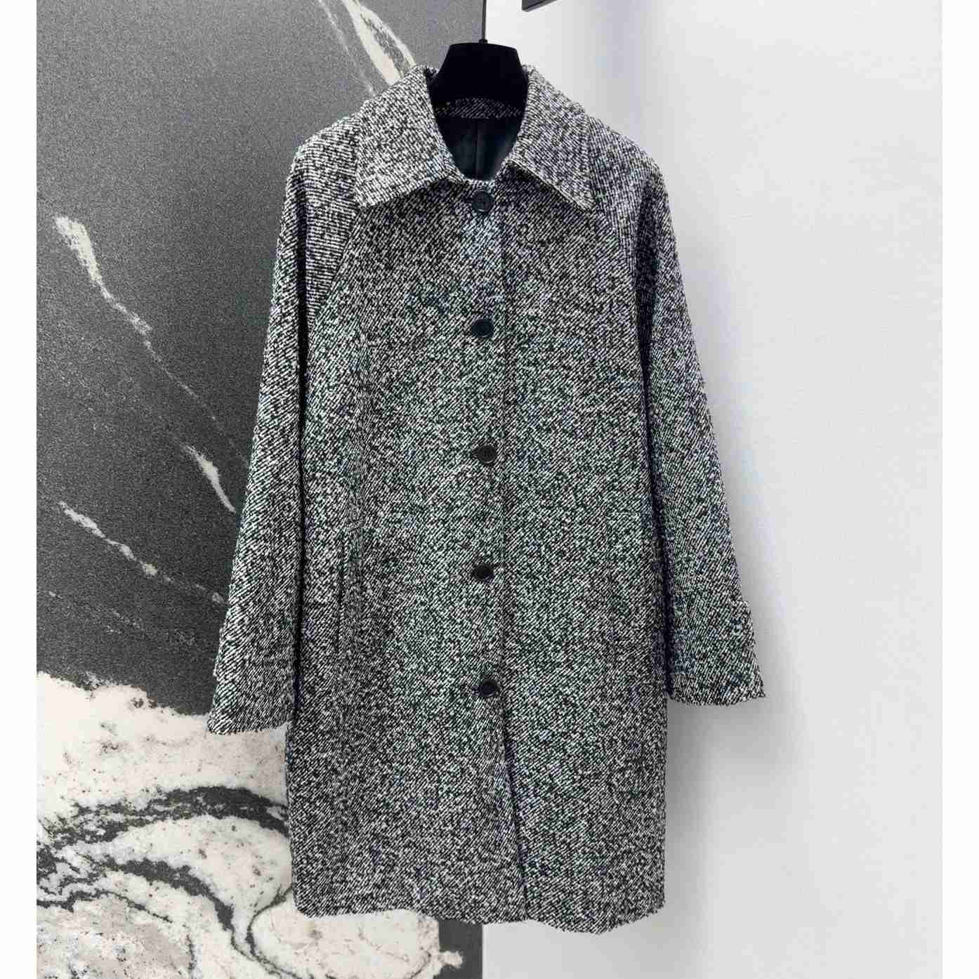 Celine Camden Mac Coat In Wool Tweed - DesignerGu