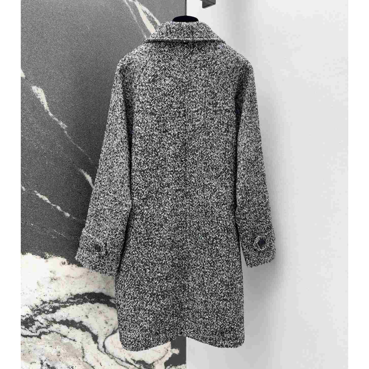 Celine Camden Mac Coat In Wool Tweed - DesignerGu