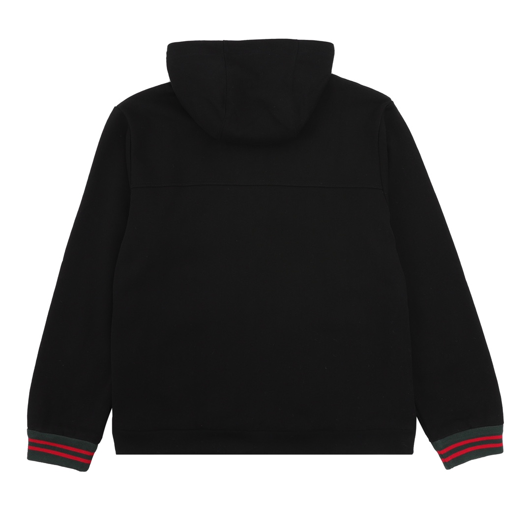 Gucci Cotton Jersey Hooded Jacket With Web - DesignerGu